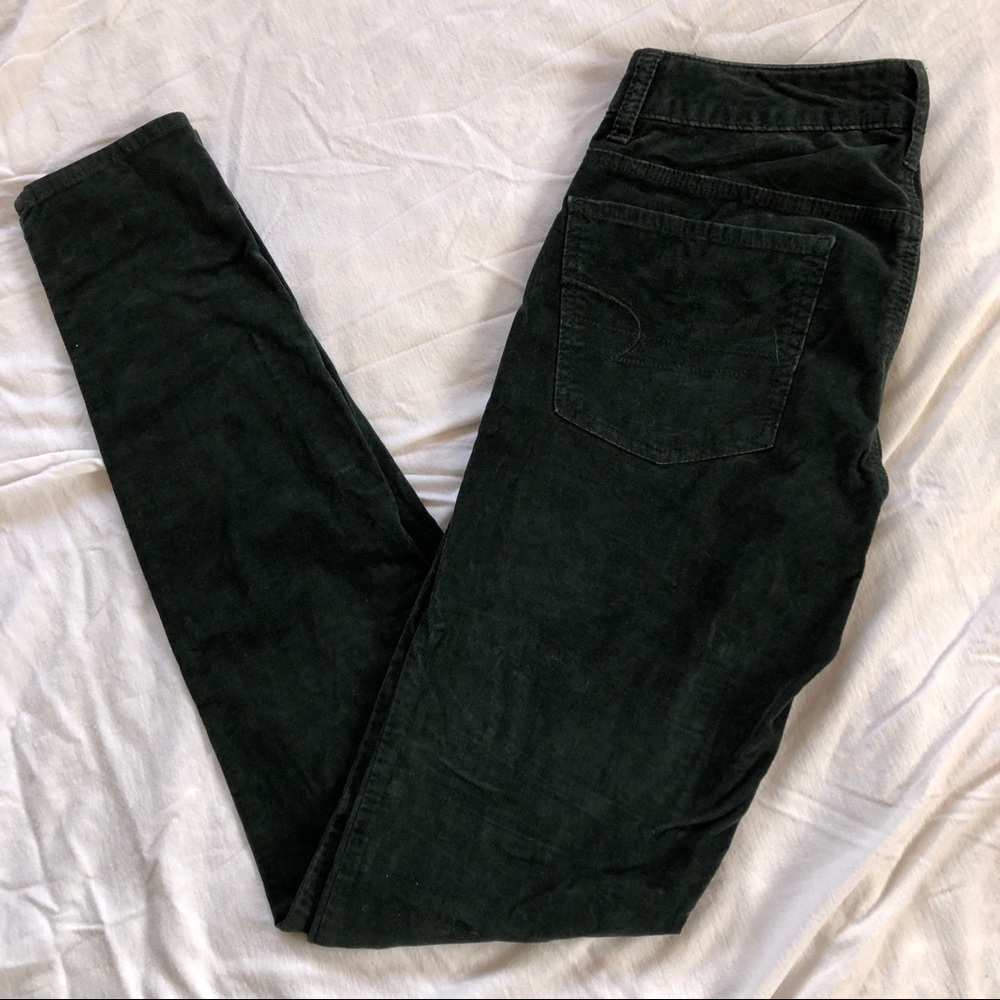 Green Skinny Corduroy Pants